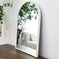 국산 반신 거울 아치형 욕실 교실 학교 화장대 현관 벽걸이 화장실 미용실 신발장 은경 제작, 03. 아치형 하프거울/크림