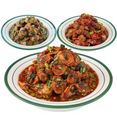 이룸찬 국내산 새꼬막 부추 간장 꼬막장 + 부추 양념 꼬막장 + 땡초 양념 꼬막장 꼬막무침 양념꼬막장, 1세트, 300g