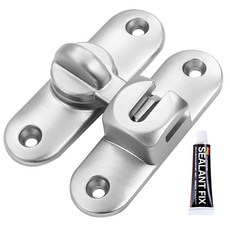 리빙아이 무타공 잠금장치 미닫이 여닫이 겸용 오도시 걸고리 걸쇠 잠금고리 실버, 1개