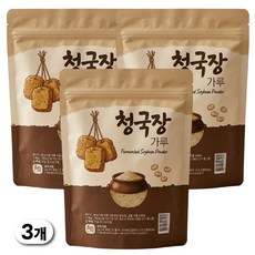 국산 청국장가루100% 청국장분말 가루 대용량 첨가물 없는 국산콩 청국장가루 나토키나제, 500g, 3개