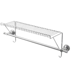 편한생활연구소 공간더하기 무타공 수건걸이 선반, 실버, 1개