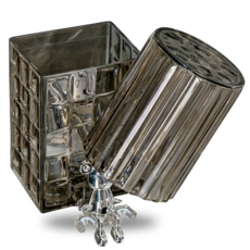 생활예찬 럭셔리 무타공 투명 크리스탈 무늬 벽면 공중부양 무타공 칫솔걸이 세트, 1개, 투명블랙