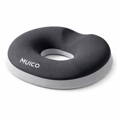 무이코 3D 프리미엄 메모리폼 기능성 도넛방석 원형, 투톤 그레이