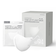 참존 톤업핏 블랙라벨 라이트 황사방역용 KF94 마스크 대형, 25개입, 1개, 오픈 화이트