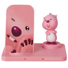 데이니즈 잔망루피 듀얼 고속 무선충전 거치대, 해삐 피규어, 1개