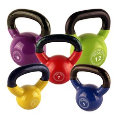 핫템 컬러코팅 케틀벨 스윙 전신 근력운동, 1개, 14kg, 레드