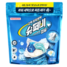 슈퍼비 딥클린 캡슐 세탁세제 프레시클린 100개입, 1개
