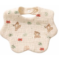 베비토 프리미엄 턱받이: % 코튼 4종 랜덤 세트로 완성, 1개, 4개입, Random