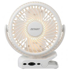 ZETABIT 클립 집게 무선 선풍기 충전식 탁상용 BLDC 모터 서큘레이터 유모차 캠핑, 화이트_화이트