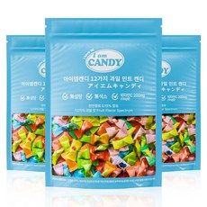 아이엠캔디 무설탕 사탕 12가지 과일 민트 캔디 비타민C 200mg 함유, 3개, 100g