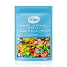 아이엠캔디 무설탕 사탕 12가지 과일 민트 캔디 비타민C 200mg 함유, 1개, 100g