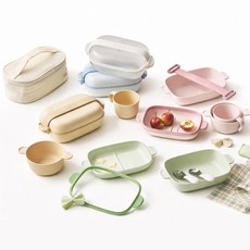 바망바망 유아 식기 풀세트 (보울&접시+스트랩/패킹+컵+수저&포크+국그릇+파우치), 1개, 투명