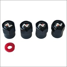 현대 N라인 타이어 에어캡 밸브캡 마개 현대자동차 4P 블랙, 검정, 4개