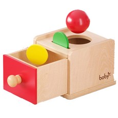 정품 boby 몬테소리 서랍 교구 박스 공 도형 넣기 소근육 발달 원목 장난감, 1) 2in1 넣기 박스, 1개