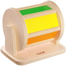 토이맘모스 몬테소리 원목 교구 스피닝 드럼 대근육 소근육 발달 베이비 토들러 가베 감각 거울 터미타임, 1개