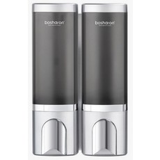 호텔 욕실 디스펜서 무타공 주방 샴푸통 고급 물비누 벽걸이 500ml, 2개, 루미스 실버