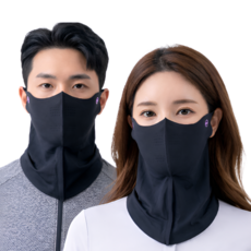 빵사장셀렉샵 자외선차단 얼굴 가리개 햇빛차단 쿨마스크 골프마스크 여름 스포츠 러닝, 진그레이 1+1, 1개