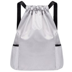 APNCC 무지 메쉬 신발 가방 짐색 주머니, 그레이, 1개