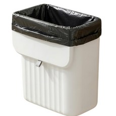 꼼수창고 주방 걸이형 휴지통 8L + 전용비닐 100p 세트, 1개, 화이트