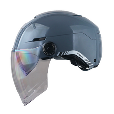 예마 YM-370 경량 더블 바이져 오토바이 하프페이스 여름 사계절 헬멧 킥보드 전동자전거, YM370그레이