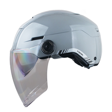 예마 YM-370 경량 더블 바이져 오토바이 하프페이스 여름 사계절 헬멧 킥보드 전동자전거, YM370프로스티실버