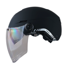 예마 YM-370 경량 더블 바이져 오토바이 하프페이스 여름 사계절 헬멧 킥보드 전동자전거, YM370무광블랙