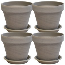 필플랜트 프리미엄 독일토분 기본형 모카+화분받침 세트, 기본 모카, 4개