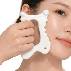 기와 괄사 세라믹 마사지기, 화이트, 1개