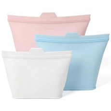 실리콘 지퍼백 프리미엄 2중 밀폐 재사용가능 푸드백 냉장고정리 용기, 3개, 500ml+1000ml+1500ml, 혼합 크기, 1세트