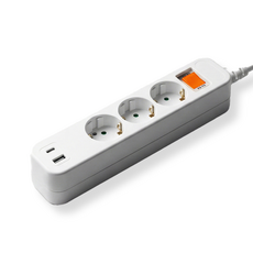 고용량 3구 멀티탭 C타입 USB 멀티콘센트, 3개, 3구 화이트, 1m