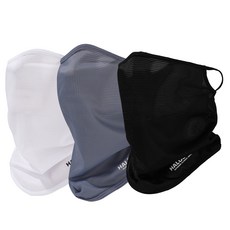 1+1+1 여름용 남여공용 자외선 차단 냉장고 베일 통기성 좋은 아웃도어용 안면 마스크, 1세트, 블랙+화이트+그레이