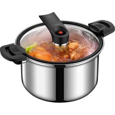 CookNest IH 스테인레스 양수 압력밥솥 인덕션 스텐 저압냄비 진공냄비, 1개, 본색, 24cm