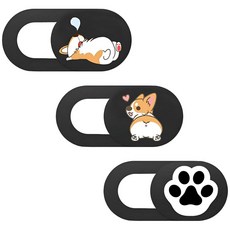 노트북 카메라가리개 웹캠커버 테블릿 핸드폰 렌즈 차단 3P 세트, 귀요미 강아지 3종, 1세트, 귀요미 강아지 3종