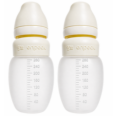 앙뽀Q 실리콘 젖병, 2개, 280ml, 실리콘 노꼭지젖병