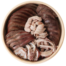 국내산 순대내장 모둠 1KG 오소리감투 간 허파 염통 울대 소창, (냉장)삶은 순대내장모둠 1KG * 2EA 총 2KG, 2개