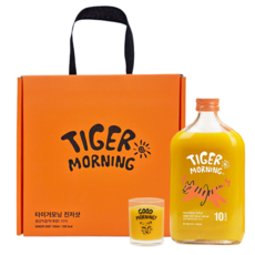 타이거모닝 진저샷 레몬 생강 강황 오리지널 무설탕 350ml + 샷잔 스타터키트 세트, 1세트, 350g