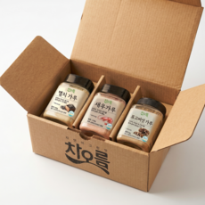 [차오름]구운새우가루120g 구운멸치가루160g 표고가루50g 실속선물세트 haccp 무첨가 무농약