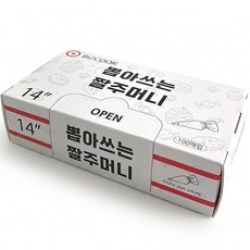 100매 한장 쏙 티슈형 뽑아쓰는 비닐 짤주머니 낱장 100장, 14인치 35cm, 1개