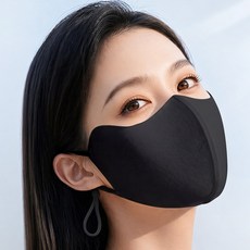 남녀공용 숨쉬기편한 자외선차단 3D입체 여름 쿨링 마스크 골프 등산 아웃도어 귀 안 아픔, 2개, 블랙