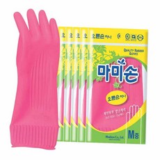 마미손 오른손 하나 고무장갑, 핑크, 중(M), 5개