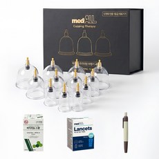 메드올 부항12P세트 +pvc 사혈기 +사혈침 100p +알콜솜100p, 1개