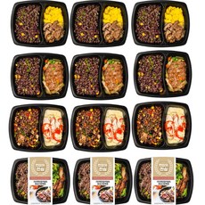 현미의진심 저당 식단관리 점심 간편 건강 도시락 4종, 12개, 200g