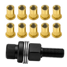 M6 팝너트 리벳 어댑터 세트 암나사 인서트 너트 리벳너트 금속 판재 체결 공구 철판 알루미늄 작업용, 1세트