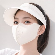 남녀공용 숨쉬기편한 여름 UV차단 냉감 쿨링 마스, 2개, 아이보리
