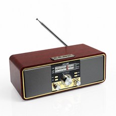 디큐브 레트로 라디오 무선 블루투스 라디오 스피커 20W+20W 가정용, 브라운, 레트로라디오