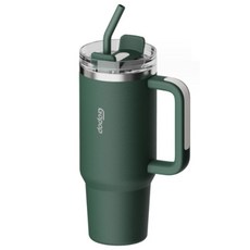 에코럭키 스트로우 빅 텀블러 1250ml 1380ml 대용량 스텐 진공 보온 보냉, 스트로우 빅 텀블러-그린, 1개