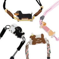루시아이 퍼피 백클립 핸드폰 스트랩 4types, 1개, 더블 퍼피
