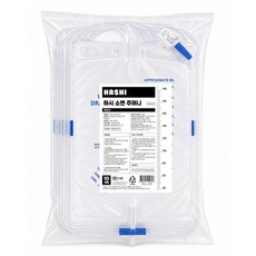 하시 유린백 소변주머니 환자용 소변백 2000ml 10개입 대용량 간병용품 유량 용적 측정장치 의료기기