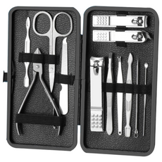 피피홈리빙 스텐 손톱 발톱 네일 도구 12종 세트, 1세트, 실버