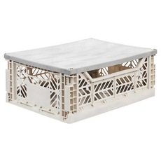 아이카사 폴딩박스 덮개 M grey 그레이 수납박스 수납바구니 수납함 정리함, 1개